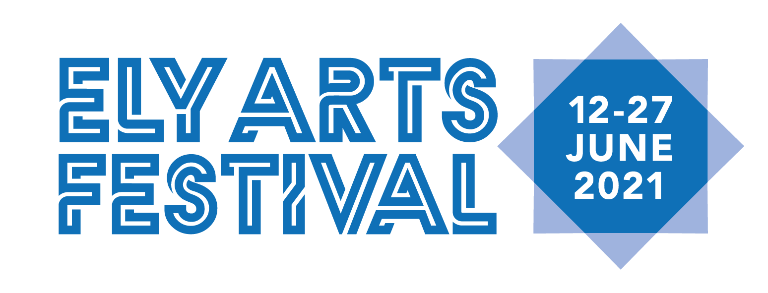 Ely Arts Festival logo with dates 12th to 27th June in blue